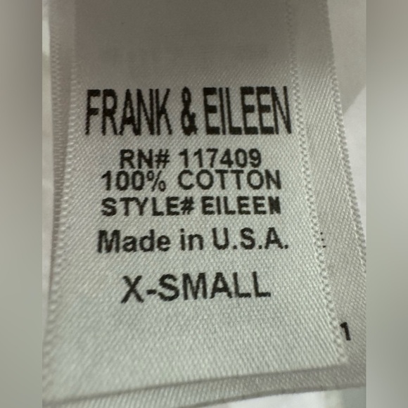 Frank and Eileen relaxed “Eileen” featherweight White Button Up shirt blouse XS - Picture 8 of 9
